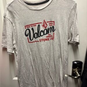 Volcom Stone Co. Tee in Gray and Red